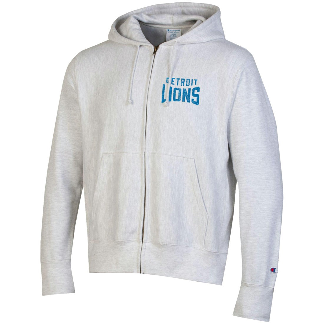 Detroit Lions Champion Reverse Weave Full-Zip Hoodie Heather Gray - NFL