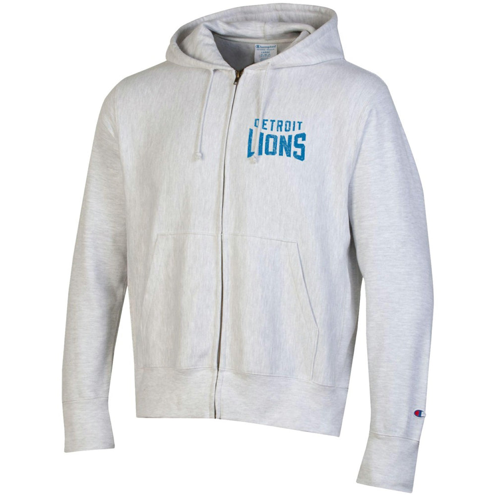 Detroit Lions Champion Reverse Weave Full-Zip Hoodie Heather Gray - NFL