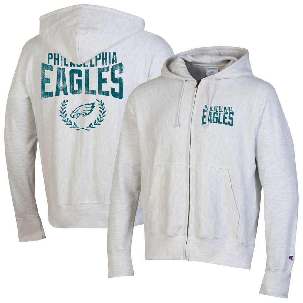 Philadelphia Eagles Champion Reverse Weave Full-Zip Hoodie Heather Gray - NFL