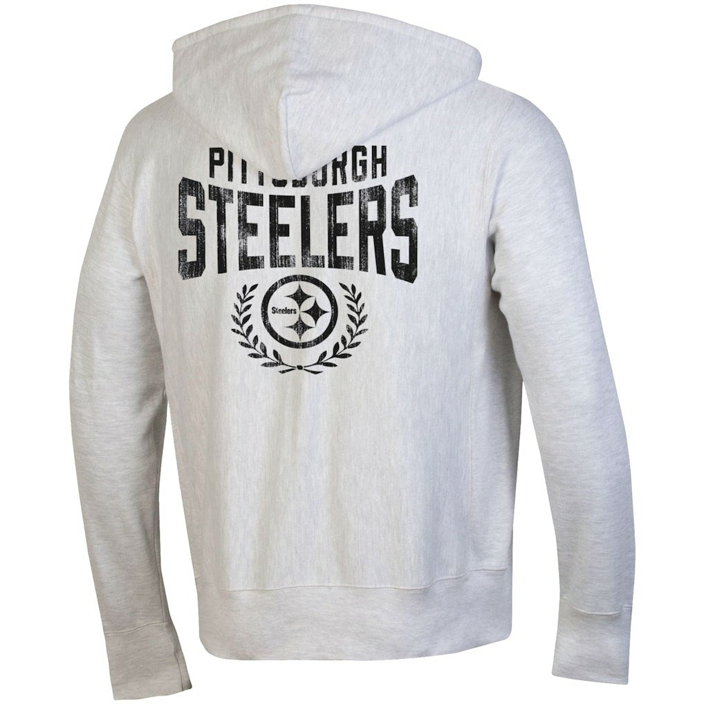 Pittsburgh Steelers Champion Reverse Weave Full-Zip Hoodie Heather Gray - NFL