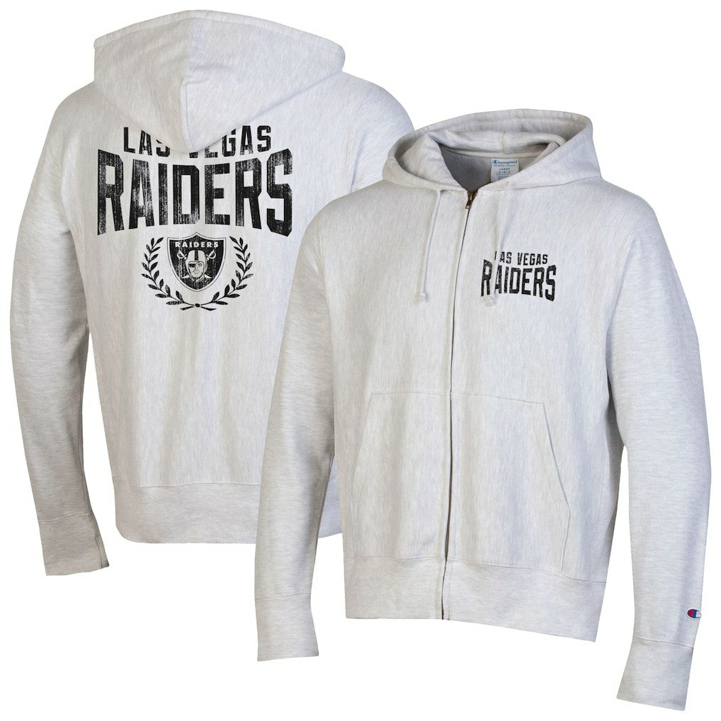 Las Vegas Raiders Champion Reverse Weave Full-Zip Hoodie Heather Gray - NFL