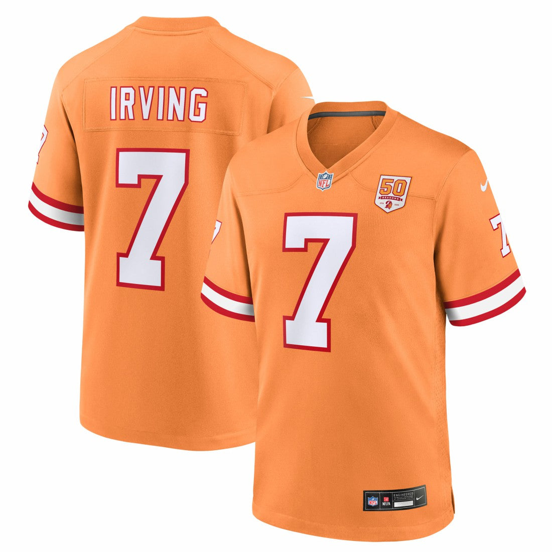 Bucky Irving Tampa Bay Buccaneers 50th Season Game Jersey Creamsicle - Nike