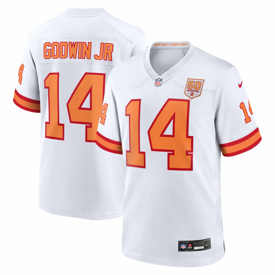 Chris Godwin Jr. '76 Tampa Bay Buccaneers 50th Season Game Jersey White - Nike
