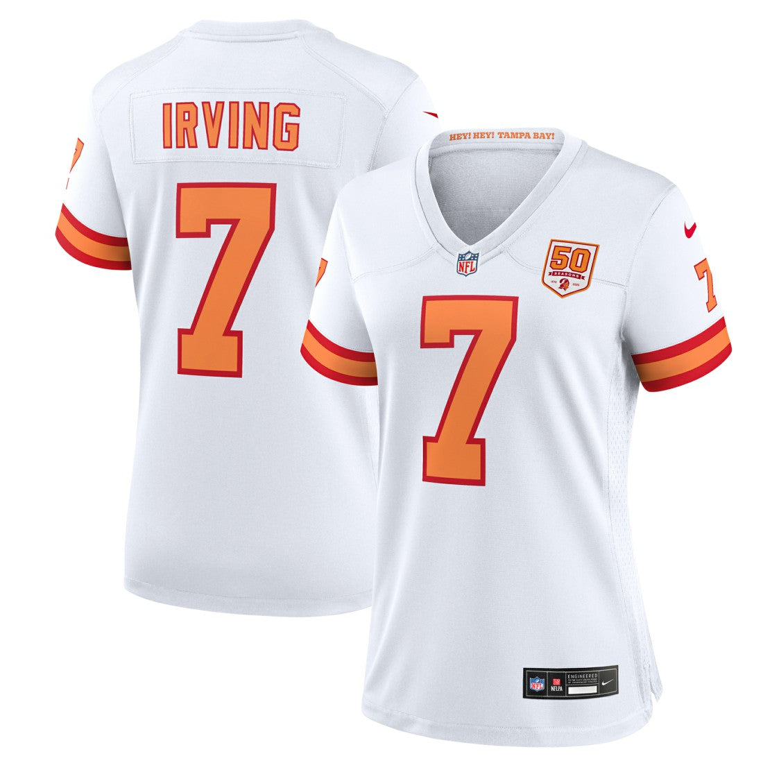 Bucky Irving '76 Tampa Bay Buccaneers Women's 50th Season Game Jersey White - Nike
