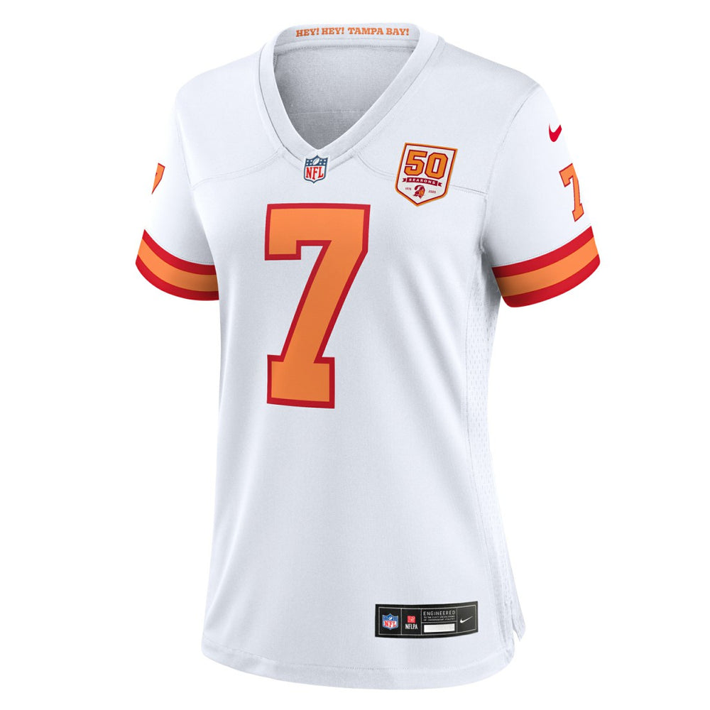 Bucky Irving '76 Tampa Bay Buccaneers Women's 50th Season Game Jersey White - Nike