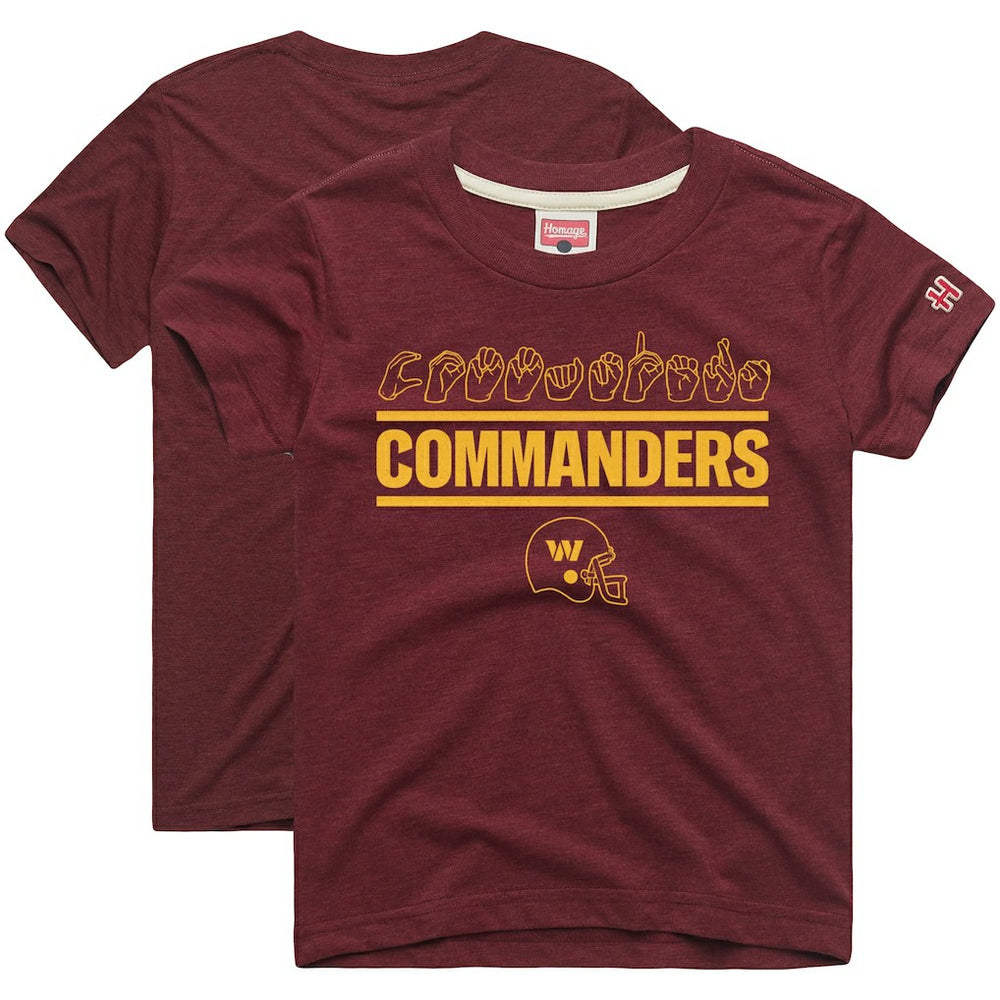 Washington Commanders Homage Youth Love Sign x ASL 2.0 Tri-Blend T-Shirt Burgundy - NFL