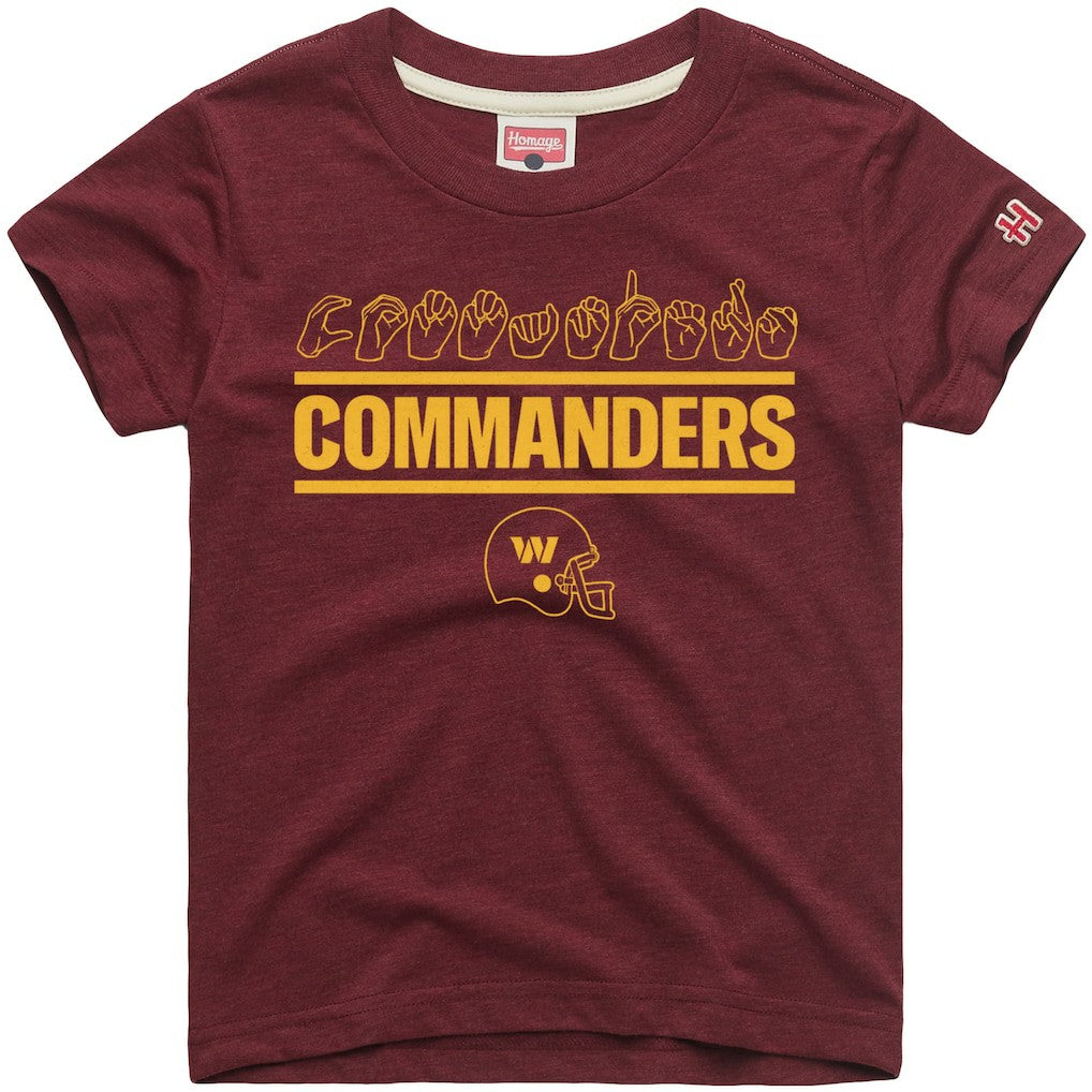 Washington Commanders Homage Youth Love Sign x ASL 2.0 Tri-Blend T-Shirt Burgundy - NFL