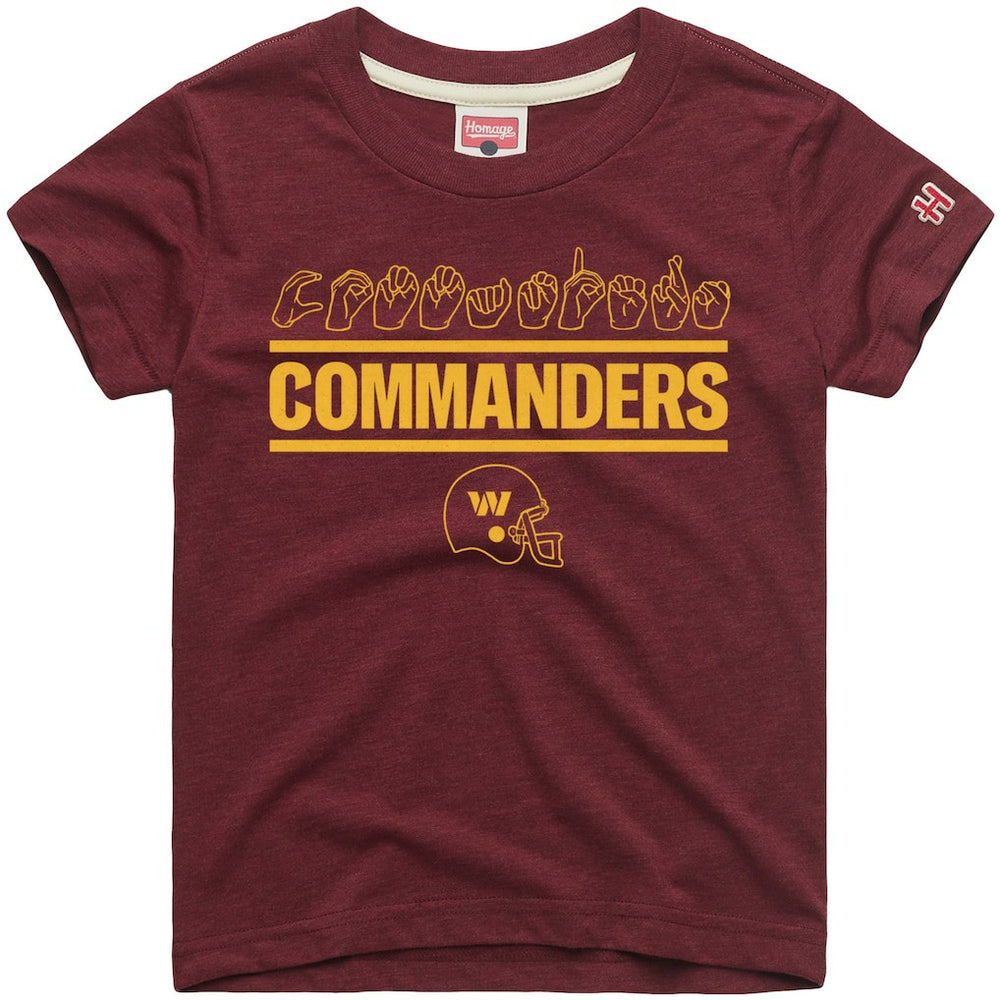 Washington Commanders Homage Youth Love Sign x ASL 2.0 Tri-Blend T-Shirt Burgundy - NFL