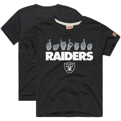 Las Vegas Raiders Homage Youth Love Sign x ASL 2.0 Tri-Blend T-Shirt Charcoal - NFL