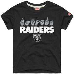 Las Vegas Raiders Homage Youth Love Sign x ASL 2.0 Tri-Blend T-Shirt Charcoal - NFL
