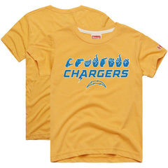 Los Angeles Chargers Homage Youth Love Sign x ASL 2.0 Tri-Blend T-Shirt Gold - NFL