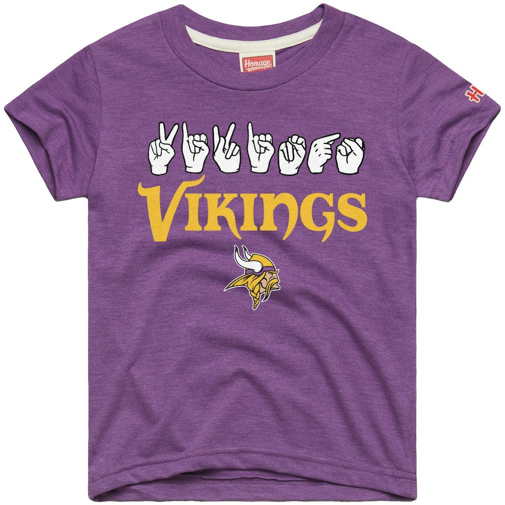 Minnesota Vikings Homage Youth Love Sign x ASL 2.0 Tri-Blend T-Shirt Purple - NFL