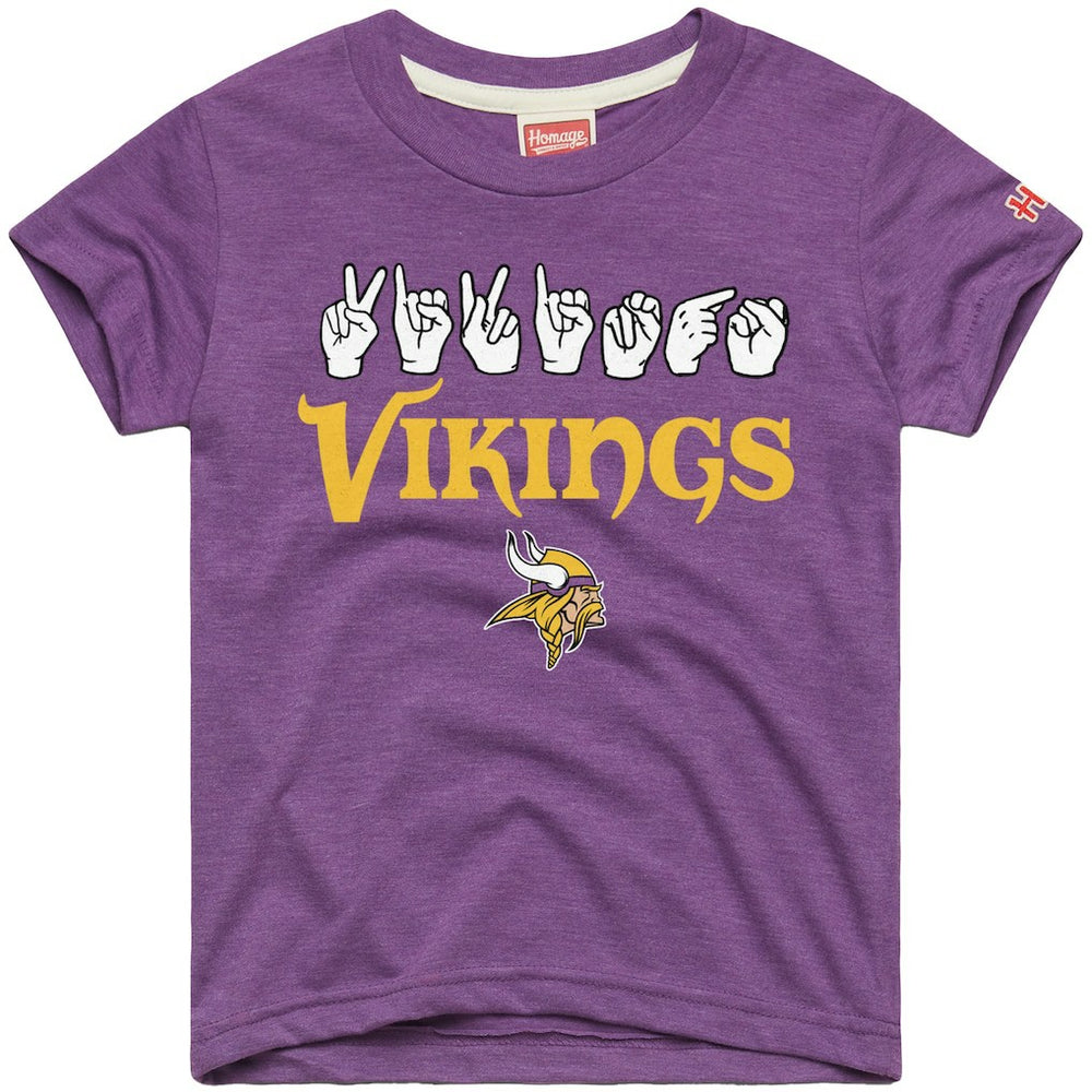Minnesota Vikings Homage Youth Love Sign x ASL 2.0 Tri-Blend T-Shirt Purple - NFL