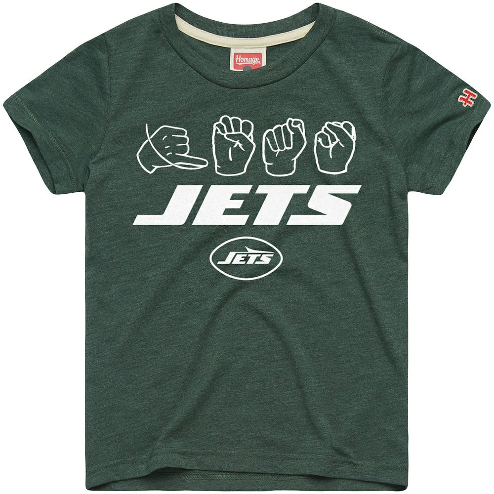 New York Jets Homage Youth Love Sign x ASL 2.0 Tri-Blend T-Shirt Green - NFL