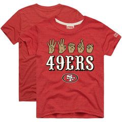 San Francisco 49ers Homage Youth Love Sign x ASL 2.0 Tri-Blend T-Shirt Scarlet - NFL