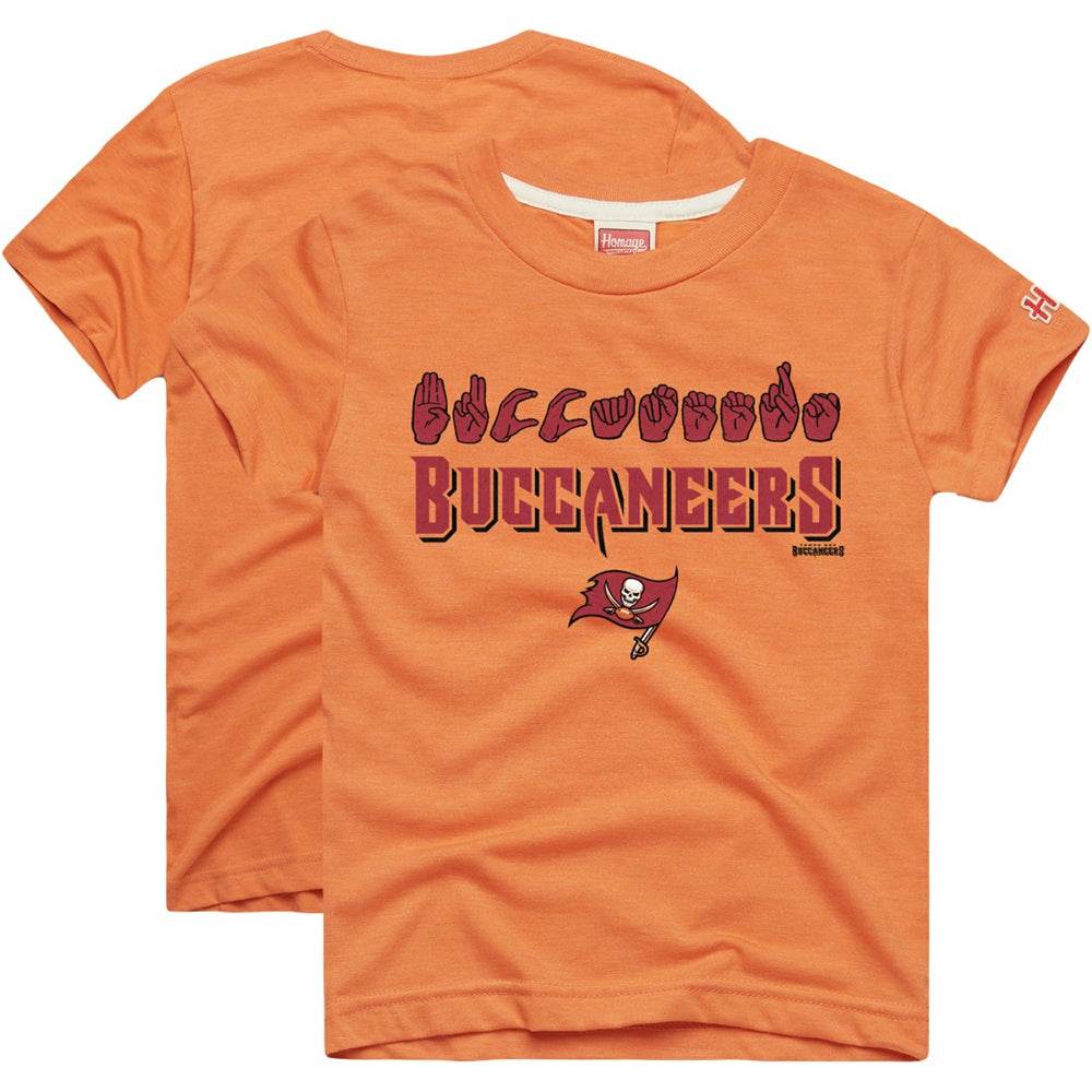 Tampa Bay Buccaneers Homage Youth Love Sign x ASL 2.0 Tri-Blend T-Shirt Orange - NFL