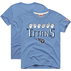 Tennessee Titans Homage Youth Love Sign x ASL 2.0 Tri-Blend T-Shirt Light Blue - NFL