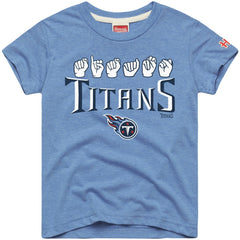 Tennessee Titans Homage Youth Love Sign x ASL 2.0 Tri-Blend T-Shirt Light Blue - NFL