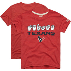 Houston Texans Homage Youth Love Sign x ASL 2.0 Tri-Blend T-Shirt Red - NFL