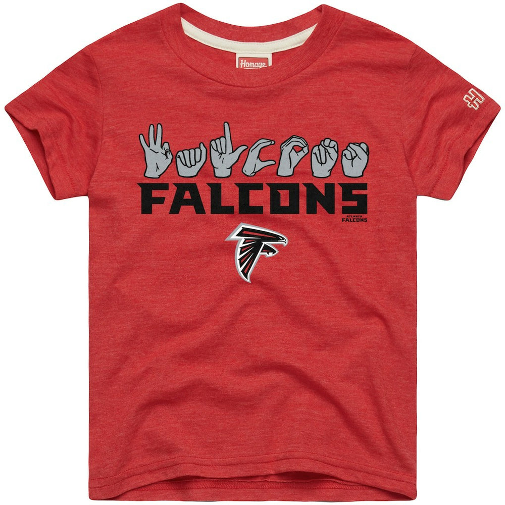Atlanta Falcons Homage Youth Love Sign x ASL 2.0 Tri-Blend T-Shirt Red - NFL