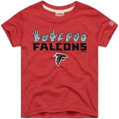 Atlanta Falcons Homage Youth Love Sign x ASL 2.0 Tri-Blend T-Shirt Red - NFL