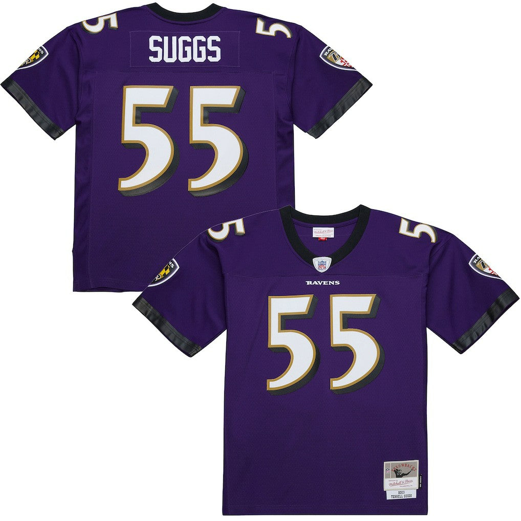 Terrell Suggs Baltimore Ravens 2003 Legacy Replica Jersey Purple - Mitchell & Ness