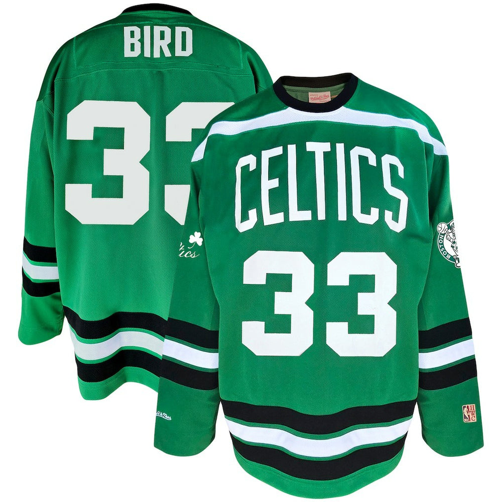 Mitchell & Ness - Larry Bird Boston Celtics Big & Tall NBA Hockey Jersey - Kelly Green