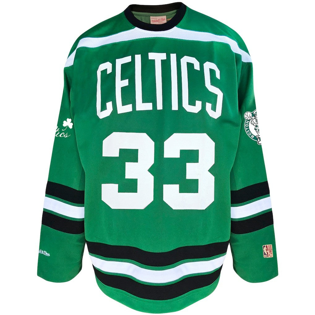 Mitchell & Ness - Larry Bird Boston Celtics Big & Tall NBA Hockey Jersey - Kelly Green