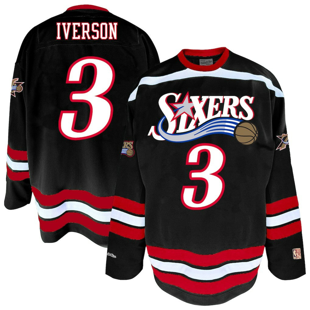 Mitchell & Ness - Allen Iverson Philadelphia 76ers Big & Tall NBA Hockey Jersey - Black
