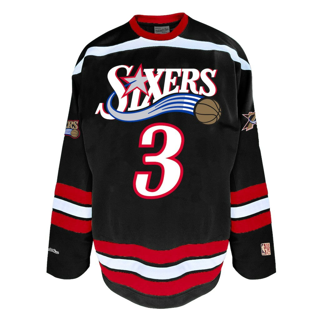 Mitchell & Ness - Allen Iverson Philadelphia 76ers Big & Tall NBA Hockey Jersey - Black