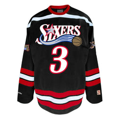 Mitchell & Ness - Allen Iverson Philadelphia 76ers Big & Tall NBA Hockey Jersey - Black