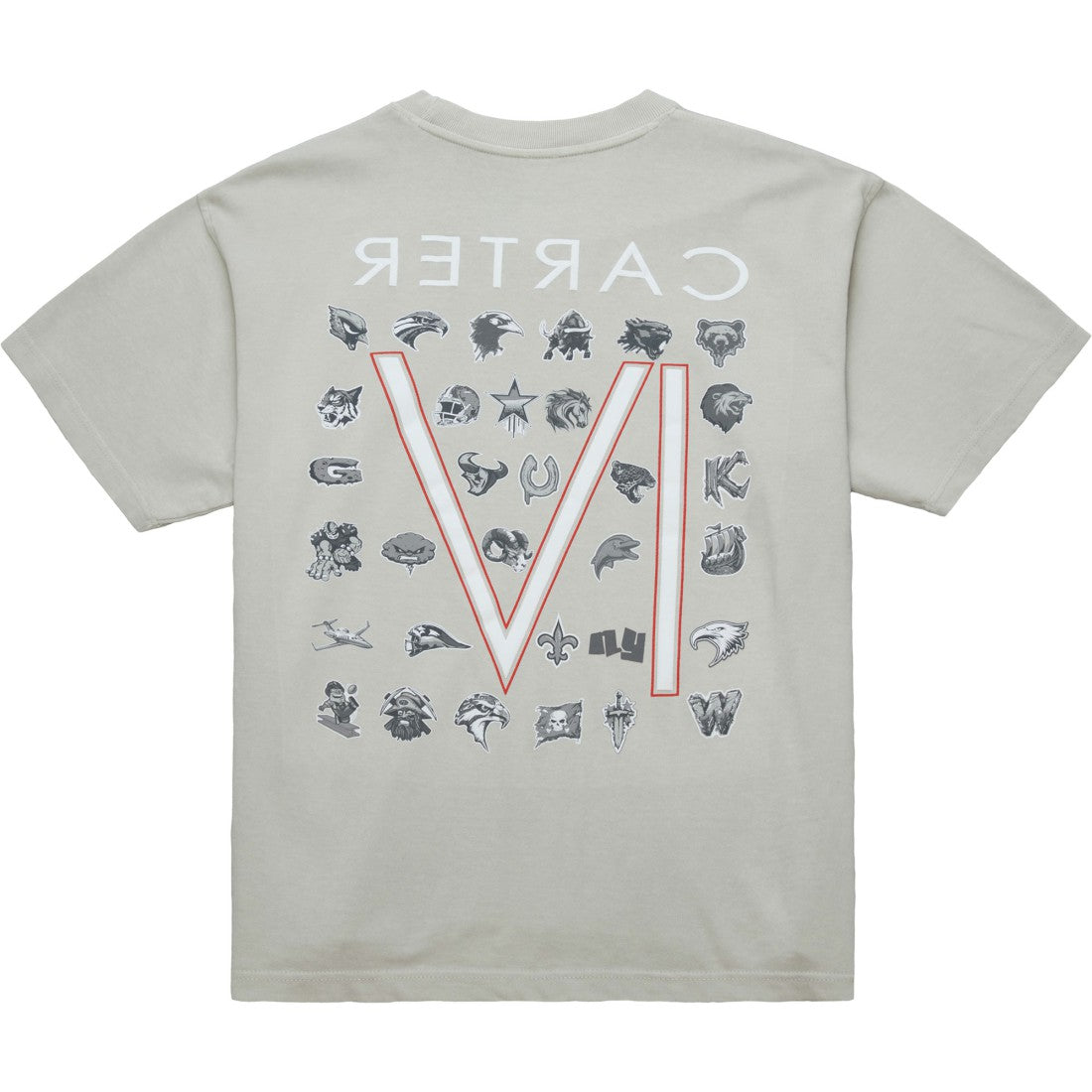 x NFL x Lil Wayne Carter VI T-Shirt Gray - Mitchell & Ness