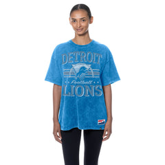 Detroit Lions New Era Women's Throwback Oversized T-Shirt Blue - NFL