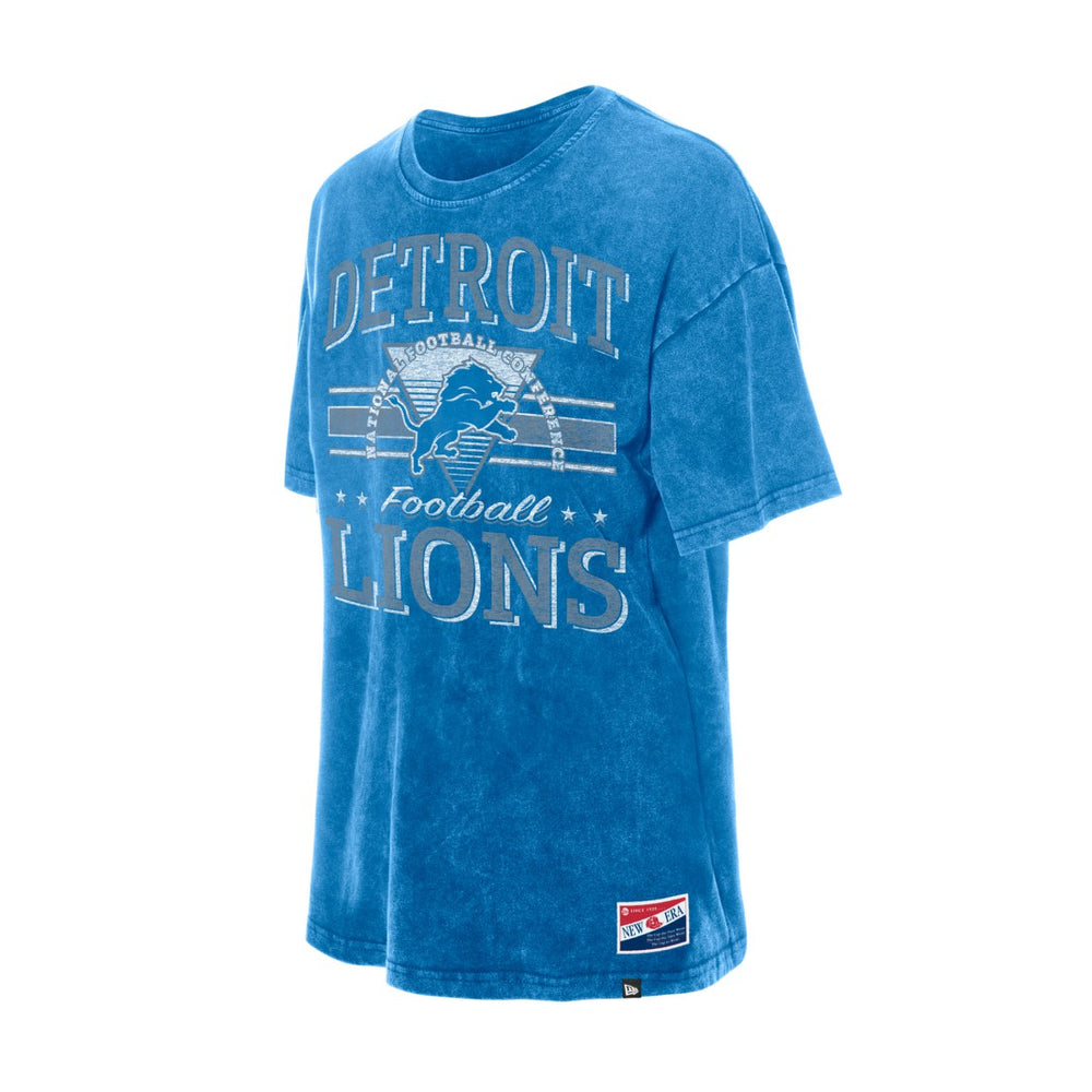 Detroit Lions New Era Women's Throwback Oversized T-Shirt Blue - NFL