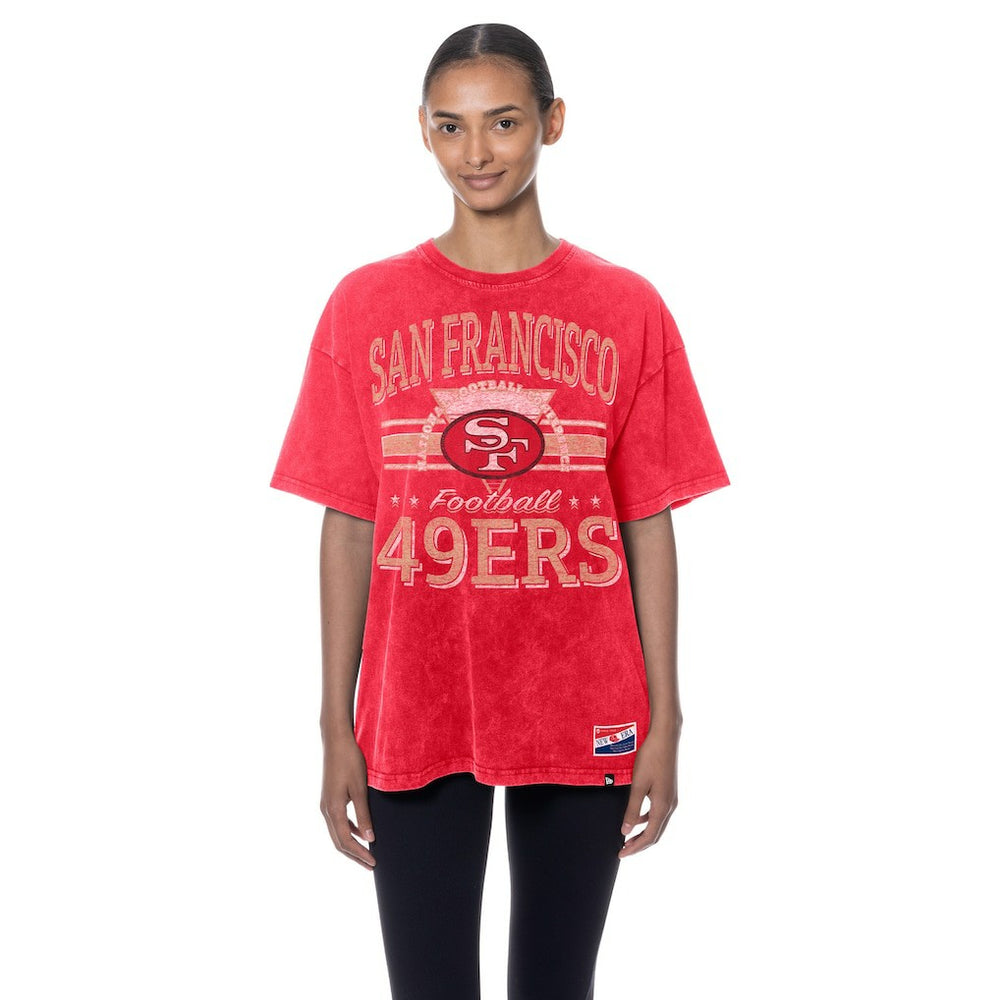 San Francisco 49ers New Era Women's Throwback Oversized T-Shirt Scarlet - NFL