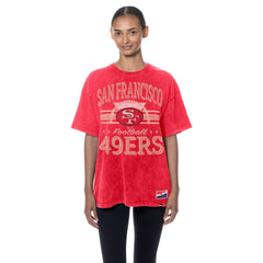 San Francisco 49ers New Era Women's Throwback Oversized T-Shirt Scarlet - NFL
