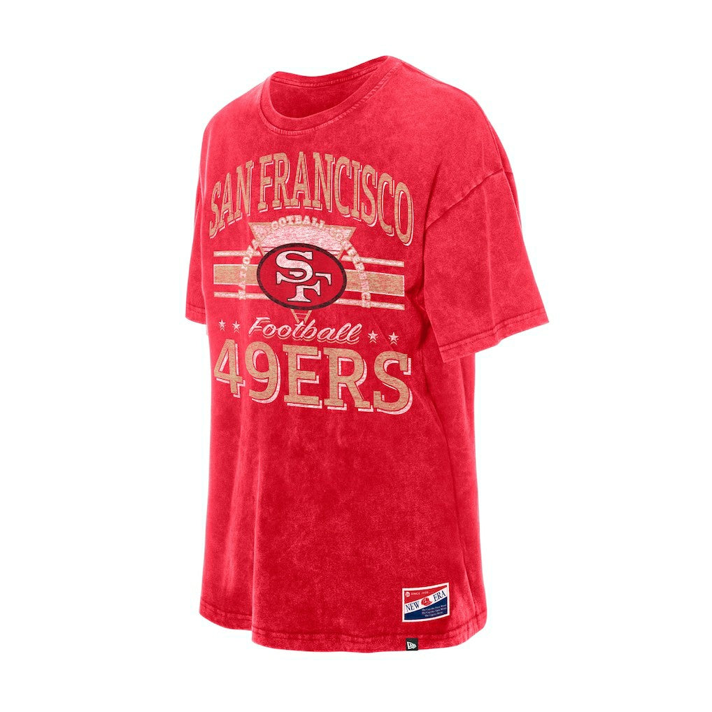 San Francisco 49ers New Era Women's Throwback Oversized T-Shirt Scarlet - NFL