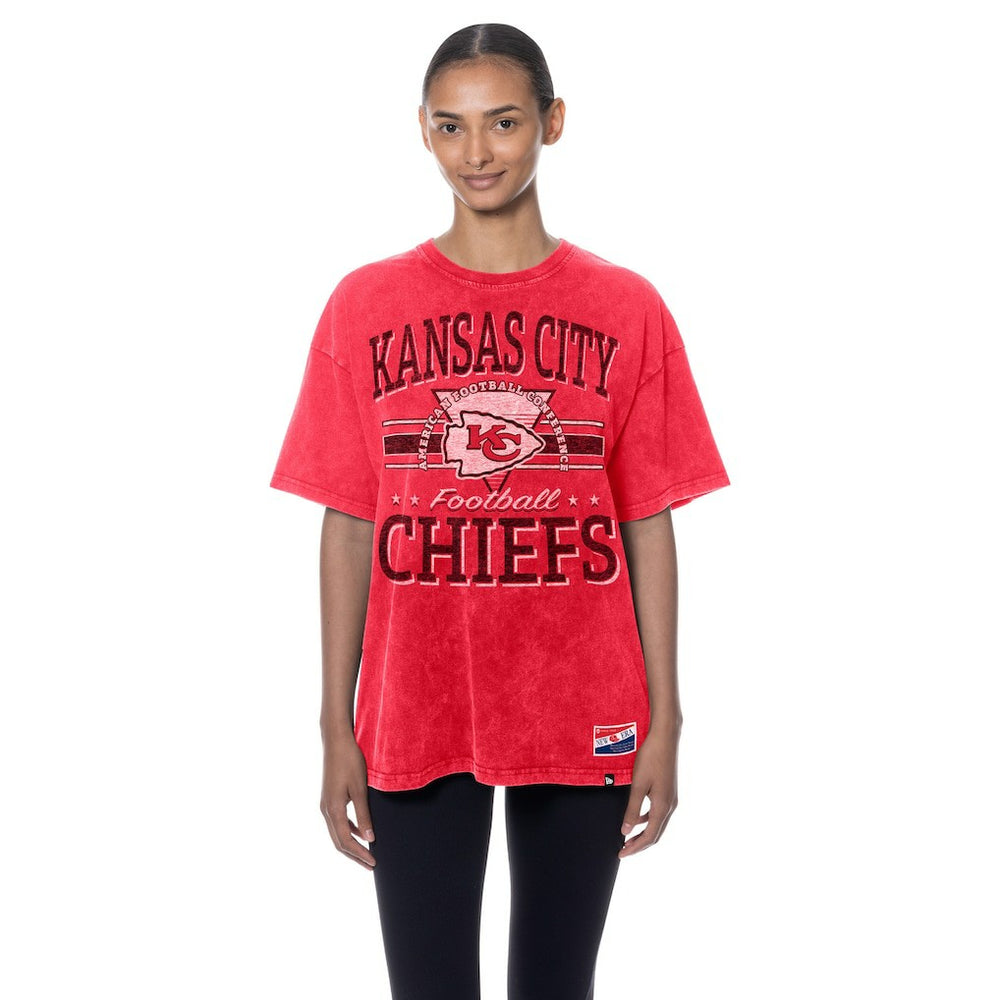 Kansas City Chiefs New Era Women's Throwback Oversized T-Shirt Red - NFL