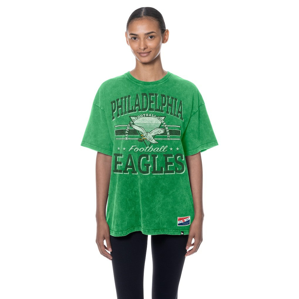 Philadelphia Eagles New Era Women's Throwback Oversized T-Shirt Kelly Green - NFL