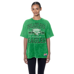 Philadelphia Eagles New Era Women's Throwback Oversized T-Shirt Kelly Green - NFL