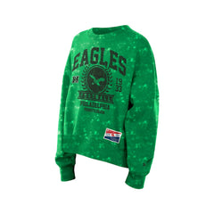 Philadelphia Eagles New Era Women's Throwback Oversized Boxy Sweatshirt Kelly Green - NFL