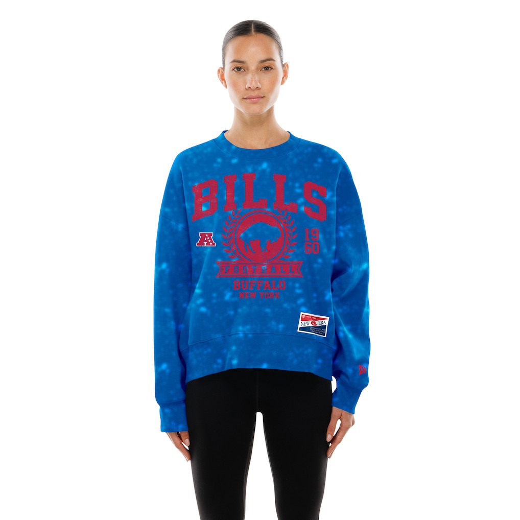 Buffalo Bills New Era Women's Throwback Oversized Boxy Sweatshirt Royal - NFL