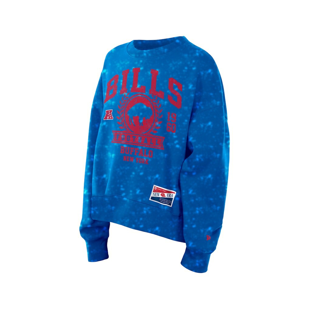 Buffalo Bills New Era Women's Throwback Oversized Boxy Sweatshirt Royal - NFL