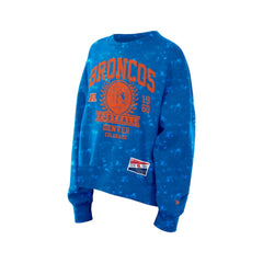 Denver Broncos New Era Women's Throwback Oversized Boxy Sweatshirt Royal - NFL