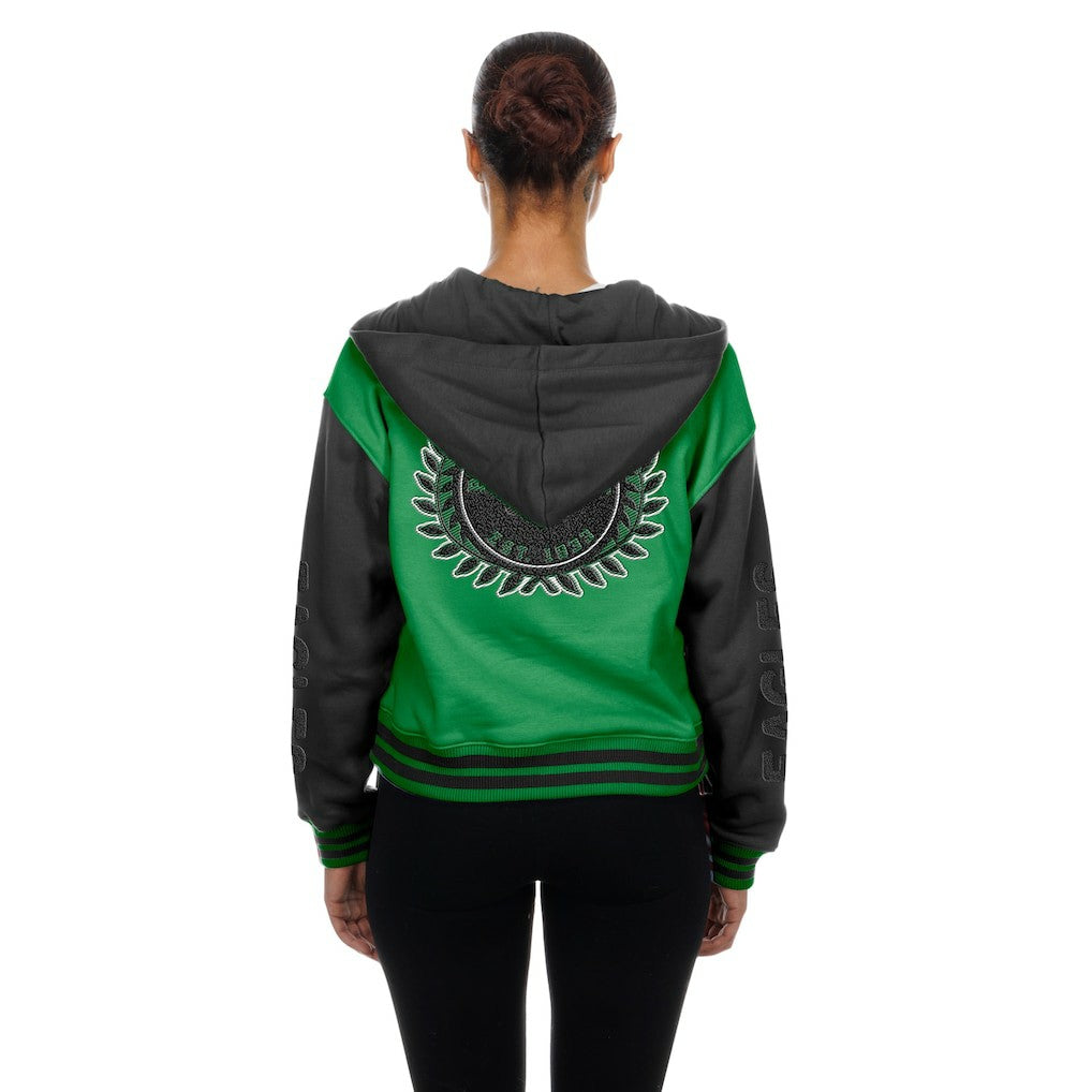 Philadelphia Eagles New Era Women's Throwback Full-Snap Hooded Jacket Kelly Green - NFL