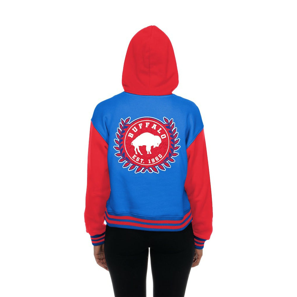 Buffalo Bills New Era Women's Throwback Full-Snap Hooded Jacket Royal - NFL