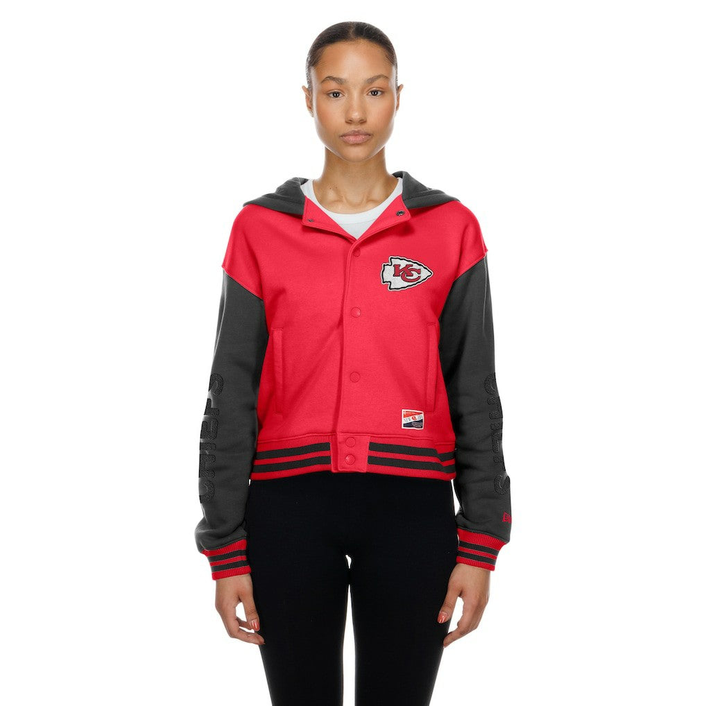 Kansas City Chiefs New Era Women's Throwback Full-Snap Hooded Jacket Red - NFL