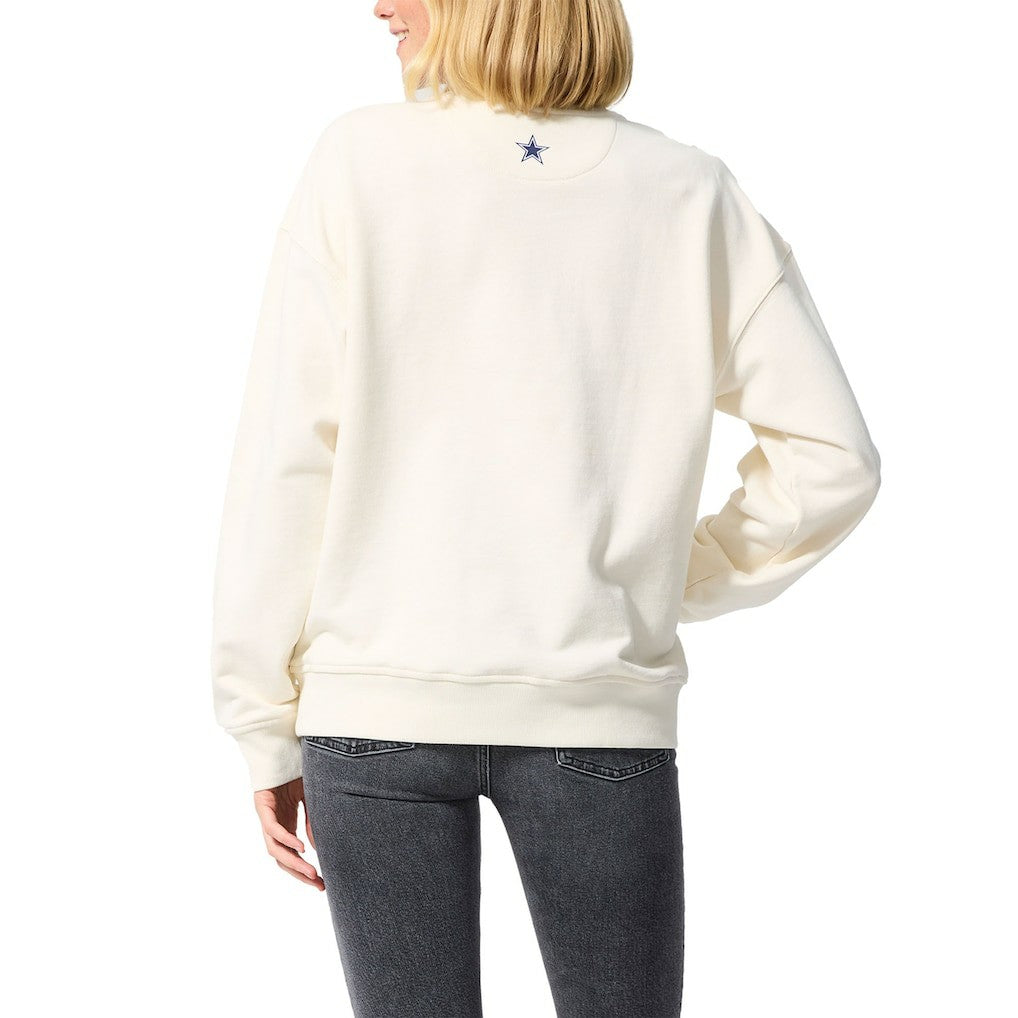 Dallas Cowboys Terez Unisex Technicolor Crewneck Sweatshirt White - NFL