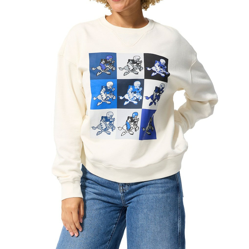 Dallas Cowboys Terez Unisex Technicolor Crewneck Sweatshirt White - NFL
