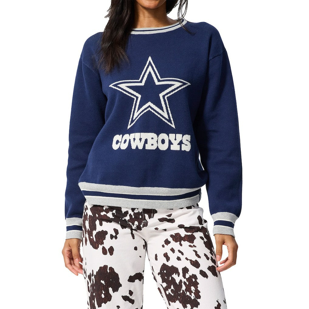 Dallas Cowboys Terez Unisex Logo Crew Neck Sweater Navy - NFL